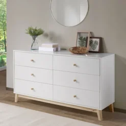 Wood 6-Drawer Footed Dresser-Kirkland's Home Outlet