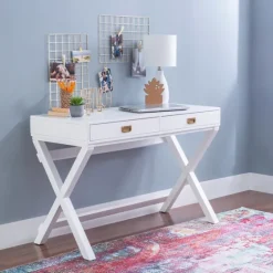 Wood 2-Drawer X-Frame Desk-Kirkland's Home Cheap