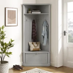 Wood Drop Door Corner Hall Tree-Kirkland's Home Discount