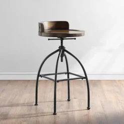 Wood Edgar Industrial Adjustable Stool-Kirkland's Home Sale