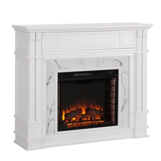 Wood Faux Marble Led Media Fireplace-Kirkland's Home Hot