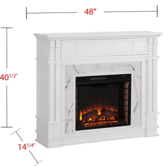 Wood Faux Marble Led Media Fireplace-Kirkland's Home Hot