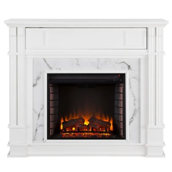 Wood Faux Marble Led Media Fireplace-Kirkland's Home Hot