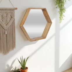 Wood Frame Hexagon Wall Mirror-Kirkland's Home Shop