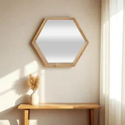 Wood Frame Hexagon Wall Mirror-Kirkland's Home Shop