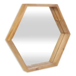 Wood Frame Hexagon Wall Mirror-Kirkland's Home Shop