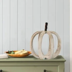 Wood Frame Metal Stem Pumpkin Statue-Kirkland's Home Best Sale