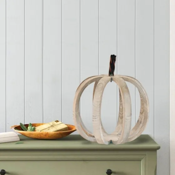 Wood Frame Metal Stem Pumpkin Statue-Kirkland's Home Best Sale