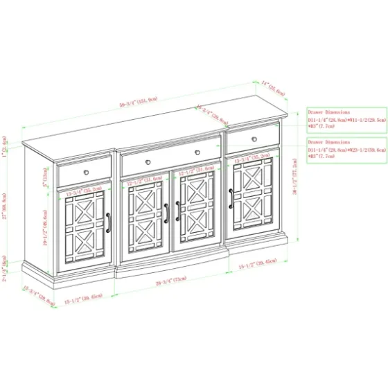 Wood Fretwork Sideboard-Kirkland's Home Outlet