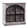 Wood Glass Arched Doors Cabinet-Kirkland's Home Clearance