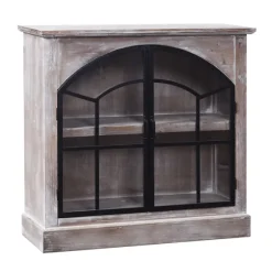 Wood Glass Arched Doors Cabinet-Kirkland's Home Clearance