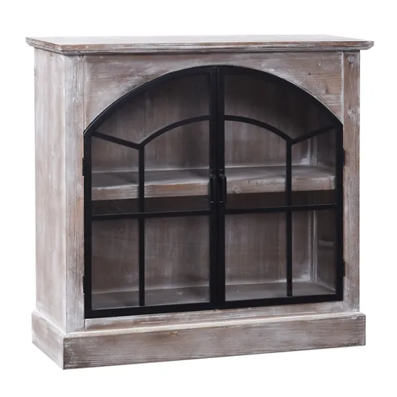 Wood Glass Arched Doors Cabinet-Kirkland's Home Clearance