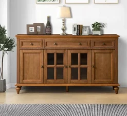 Wood Glass Door Sideboard Cabinet-Kirkland's Home Discount