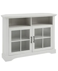 Wood Glass Pane Door Corner Tv Stand-Kirkland's Home Shop