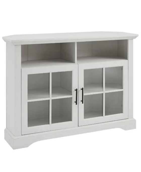 Wood Glass Pane Door Corner Tv Stand-Kirkland's Home Shop
