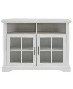 Wood Glass Pane Door Corner Tv Stand-Kirkland's Home Shop