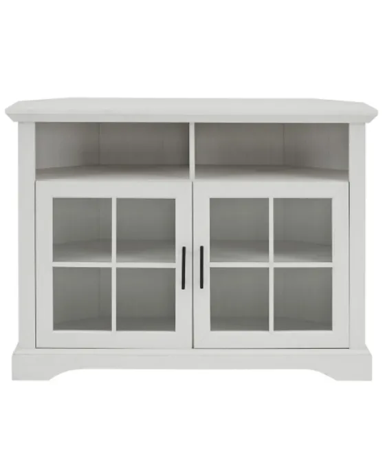 Wood Glass Pane Door Corner Tv Stand-Kirkland's Home Shop