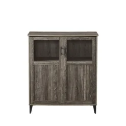 Wood Glass Windows Storage Cabinet-Kirkland's Home Fashion