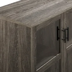 Wood Glass Windows Storage Cabinet-Kirkland's Home Fashion