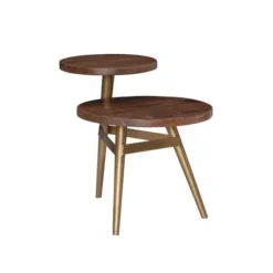 Wood Gold Accent Tiered Side Table-Kirkland's Home Flash Sale