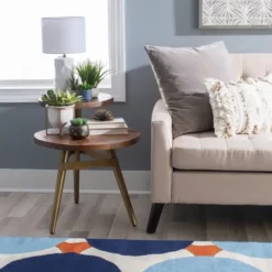 Wood Gold Accent Tiered Side Table-Kirkland's Home Flash Sale