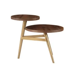 Wood Gold Accent Tiered Side Table-Kirkland's Home Flash Sale