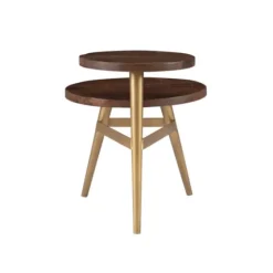 Wood Gold Accent Tiered Side Table-Kirkland's Home Flash Sale