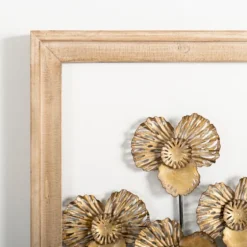 Wood Gold Metal Flowers Ii Wall Plaque-Kirkland's Home Flash Sale