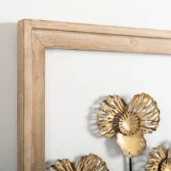 Wood Gold Metal Flowers Ii Wall Plaque-Kirkland's Home Flash Sale