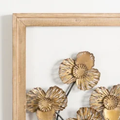 Wood Gold Metal Flowers I Wall Plaque-Kirkland's Home Hot