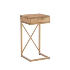 Wood Gold Metal X-Frame Base C Table-Kirkland's Home Sale