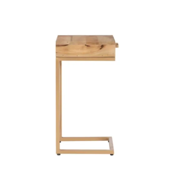Wood Gold Metal X-Frame Base C Table-Kirkland's Home Sale