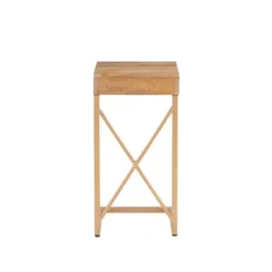 Wood Gold Metal X-Frame Base C Table-Kirkland's Home Sale