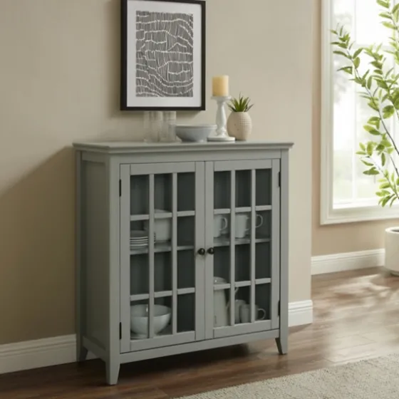 Wood Grid 2-Door Accent Cabinet-Kirkland's Home Shop