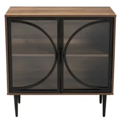 Wood Half Moon Doors Cabinet-Kirkland's Home Fashion