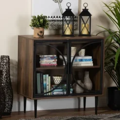 Wood Half Moon Doors Cabinet-Kirkland's Home Fashion