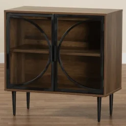 Wood Half Moon Doors Cabinet-Kirkland's Home Fashion