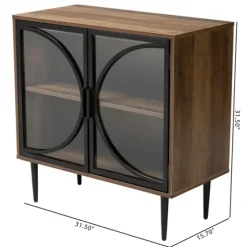 Wood Half Moon Doors Cabinet-Kirkland's Home Fashion