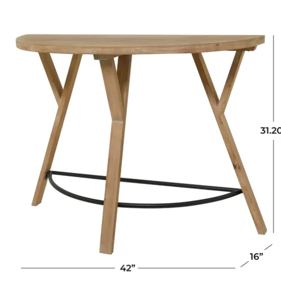 Wood Half Round Console Table-Kirkland's Home Fashion