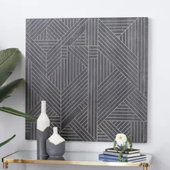 Wood Intersecting Carved Lines Wall Plaque-Kirkland's Home Sale
