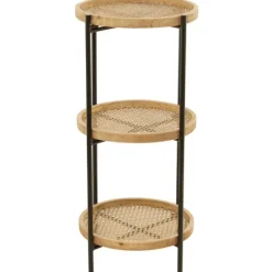 Wood Mesh Woven 3-Tier Accent Table-Kirkland's Home Best Sale