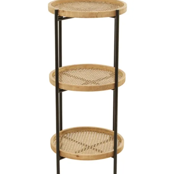 Wood Mesh Woven 3-Tier Accent Table-Kirkland's Home Best Sale