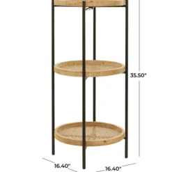 Wood Mesh Woven 3-Tier Accent Table-Kirkland's Home Best Sale