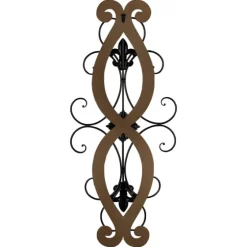 Wood Metal Fleur De Lis Scroll Wall Plaque-Kirkland's Home Clearance