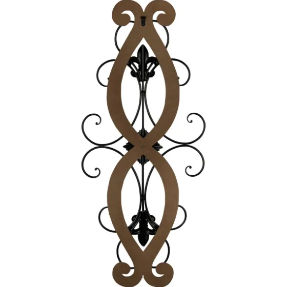 Wood Metal Fleur De Lis Scroll Wall Plaque-Kirkland's Home Clearance