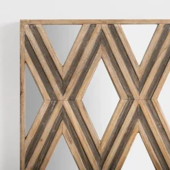 Wood Mirrored Diamond Panel Wall Plaque-Kirkland's Home Cheap