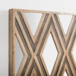 Wood Mirrored Diamond Panel Wall Plaque-Kirkland's Home Cheap