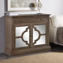 Wood Mirrored 2-Door Cabinet-Kirkland's Home Outlet