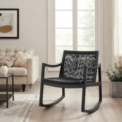 Wood Modern Woven Rocking Chair-Kirkland's Home Discount