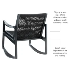 Wood Modern Woven Rocking Chair-Kirkland's Home Discount